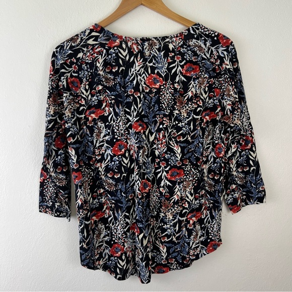 Lucky Brand Floral Print Top - Black, Red, White - Picture 12 of 13